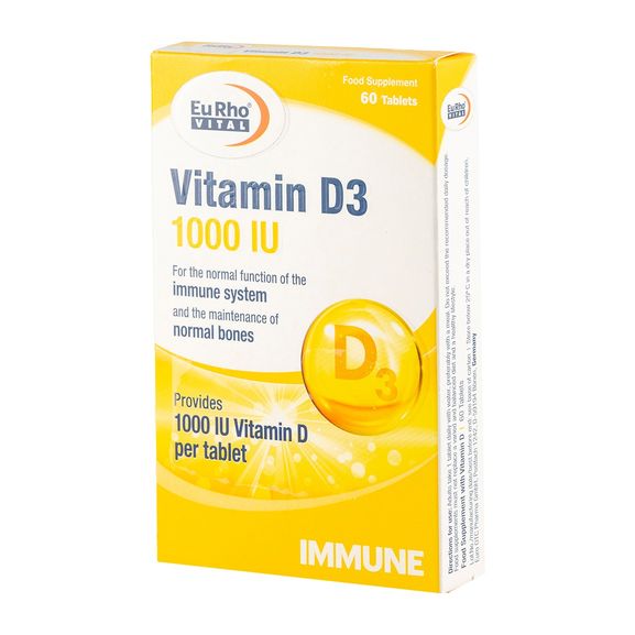 ویتامین د3 یوروویتال 1000 واحدی